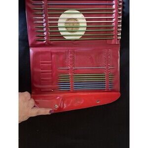 LOT OF VTG ALUMINUM BOYE KNITTING NEEDLES IN FOLDABLE PLASTIC CARRY CASE